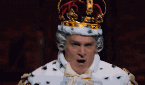 Jonathan Groff as King George III drool-singing