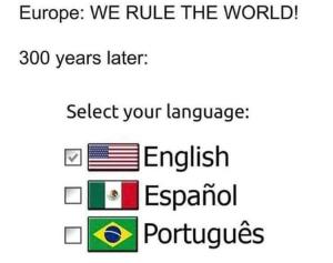 English, espanhol, português 