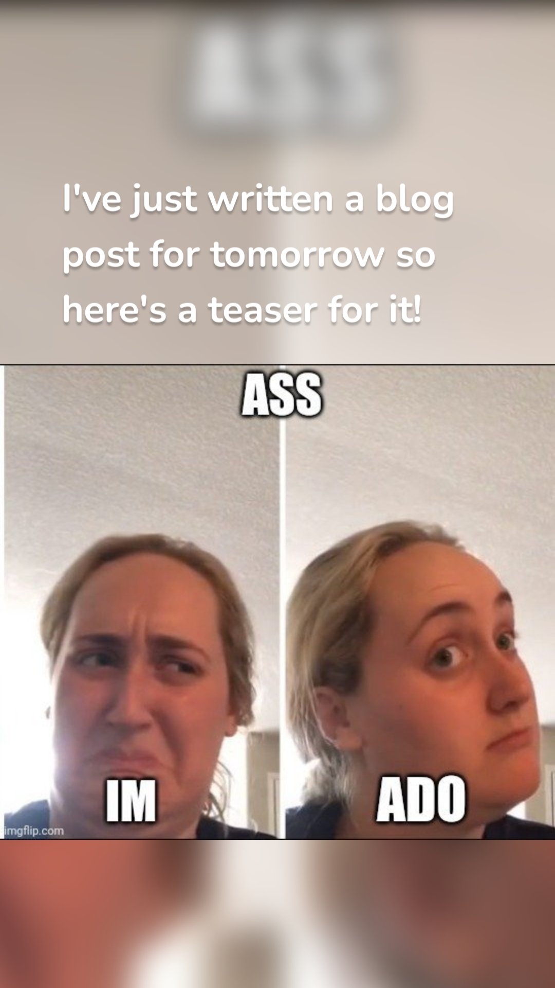 I've just written a blog post for tomorrow so here's a teaser for it!