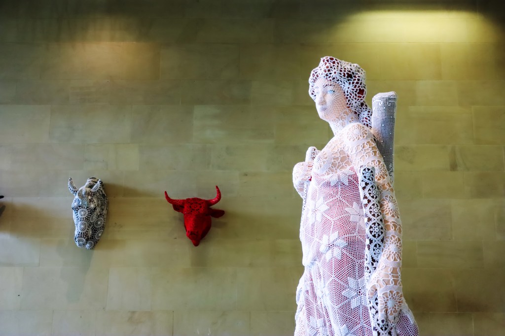 Some of Joana Vasconcelos's artworks in a gallery. Image via Adobe stock. 