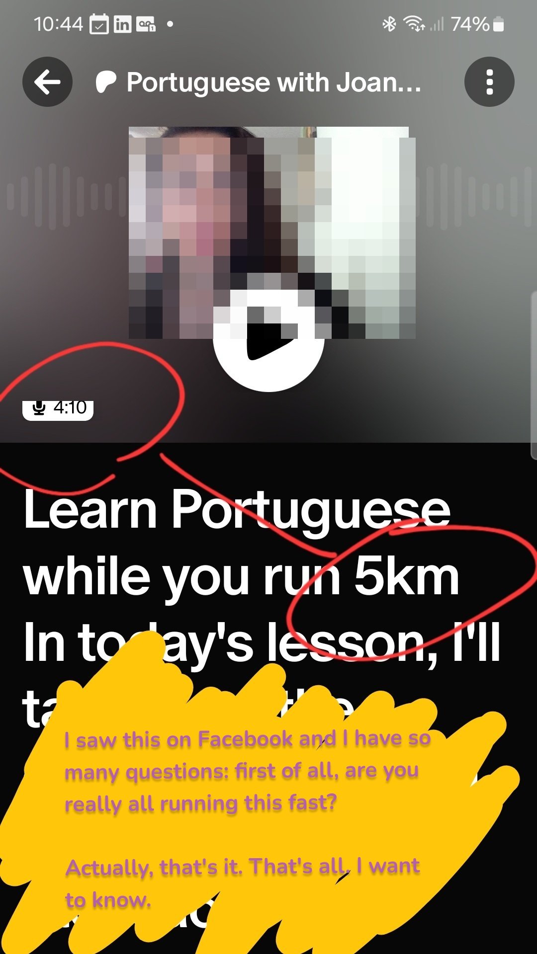 I saw this on Facebook and I have so many questions: first of all, are you really all running this fast?

Actually, that's it. That's all. I want to know. 